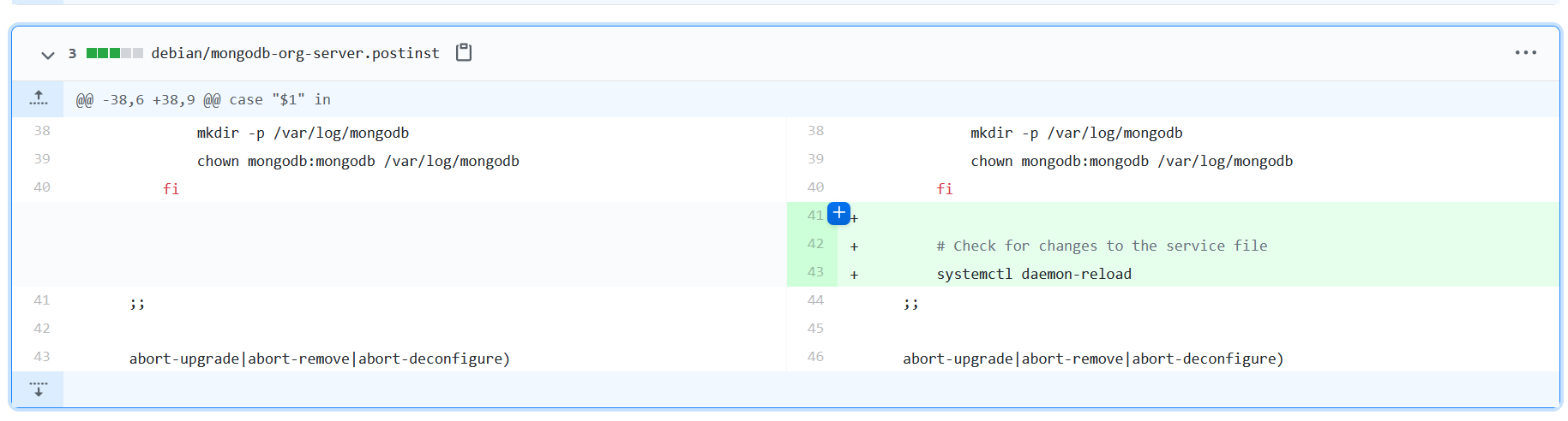 Git history for the post-install script, version 4.2